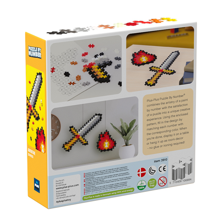 Plus-Plus Mini, Miecz i ogień, puzzle po numerach, 250 elementów