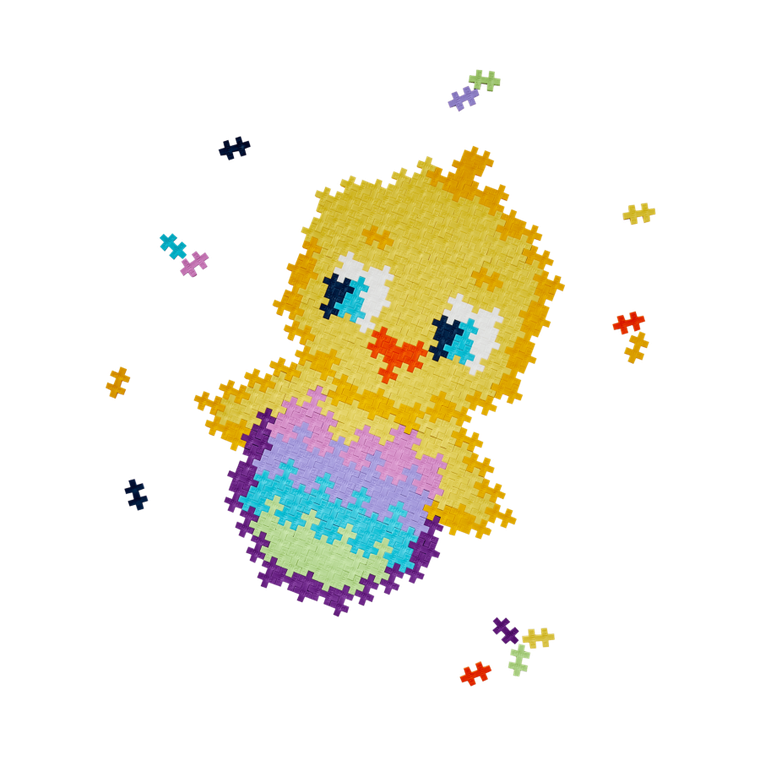 Plus-Plus, Puzzle by number, Kurczak, klocki konstrukcyjne, 250 elementów