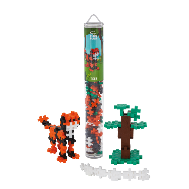 Plus-Plus, Tuby Zwierzęta, Tygrys, klocki, 100 elementów