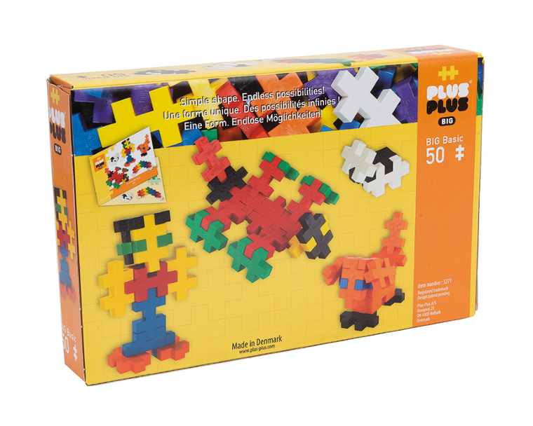 Plus-Plus, Zestawy Big, podstawowe kolory, klocki, 50 elementów