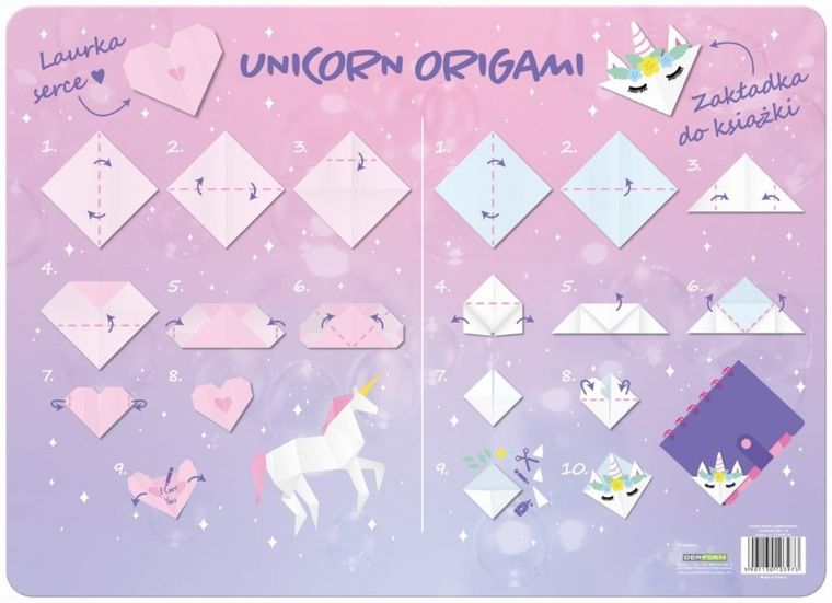 Podkładka na biurko, laminowana, Jednorożec