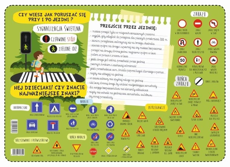 Podkładka na biurko, mata, Znaki drogowe