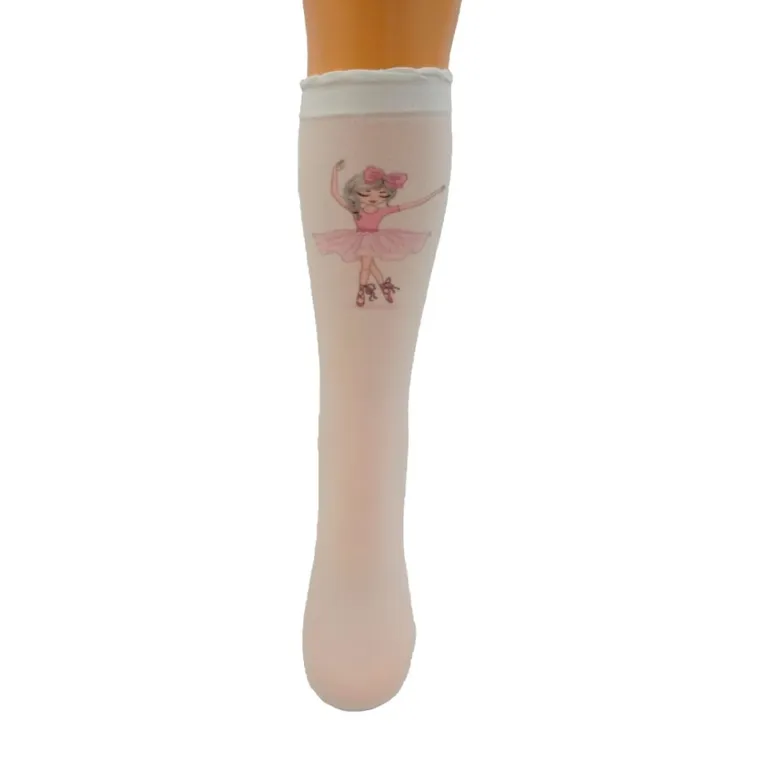 Podkolanówki dziewczęce, białe, Milusie