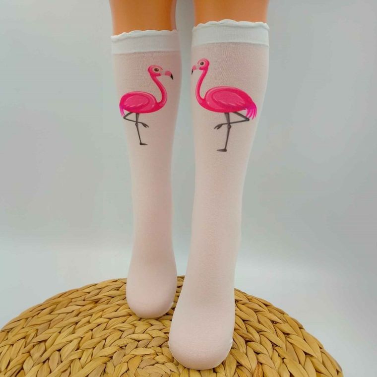 Podkolanówki dziewczęce, białe, Milusie