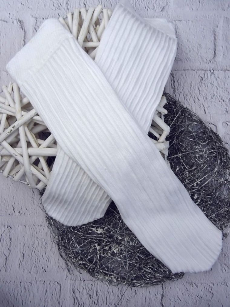 Podkolanówki dziewczęce, cienkie, białe, Milusie