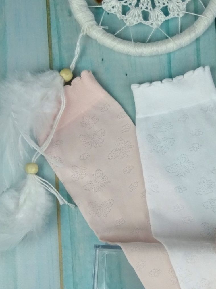 Podkolanówki dziewczęce, cienkie, białe, zestaw, 2 szt., Milusie