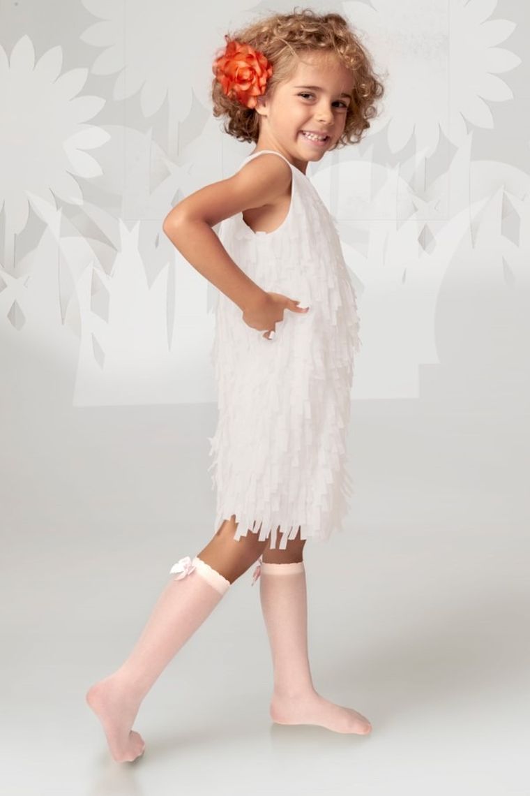 Podkolanówki dziewczęce, cienkie, różowe, Milusie