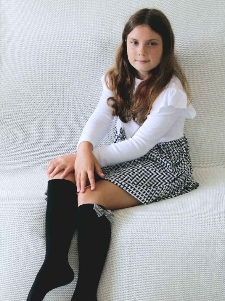 Podkolanówki dziewczęce, czarne, Milusie