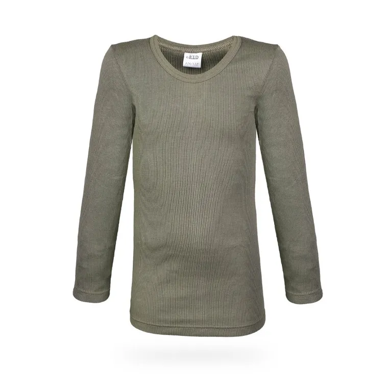 Podkoszulek chłopięcy z długim rękawem, khaki, Arek, Saltex