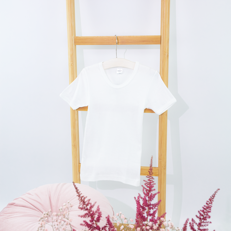 Podkoszulek chłopięcy z krótkim rękawem, biały, Marek, Saltex