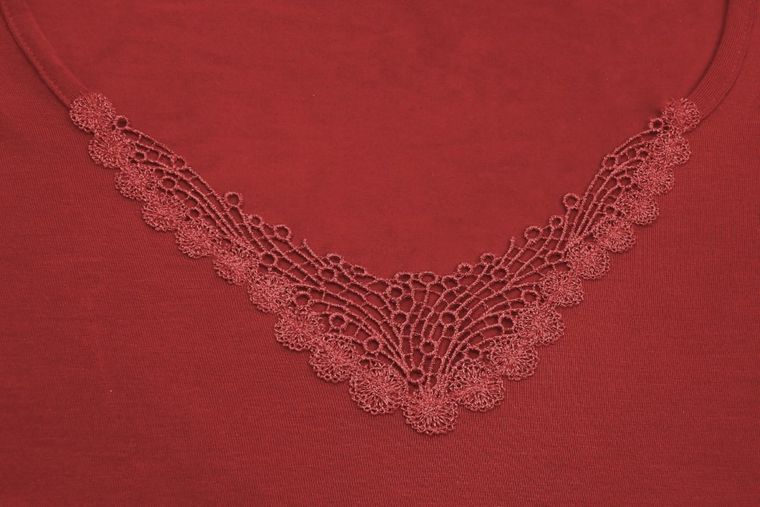 Podkoszulek damski z krótkim rękawem, czerwony, Isa, Saltex