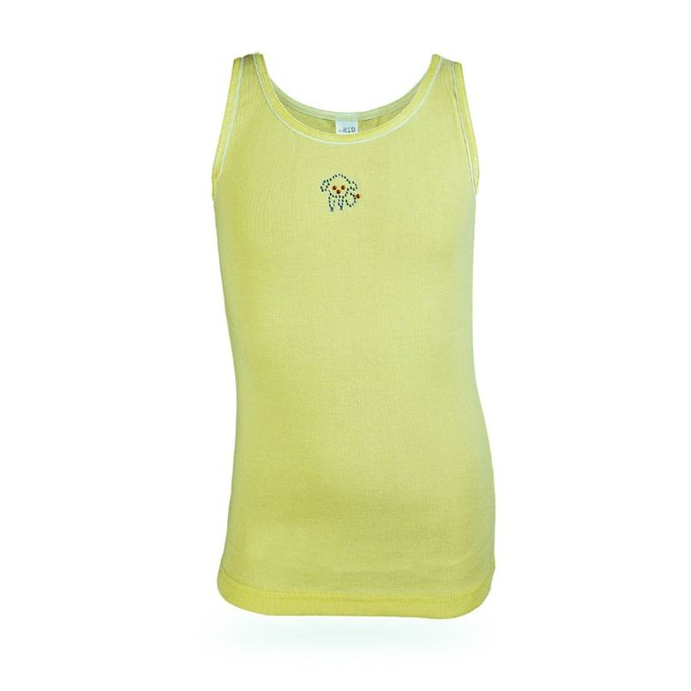 Podkoszulek dziewczęcy bez rękawów, żółty, Mela, Saltex
