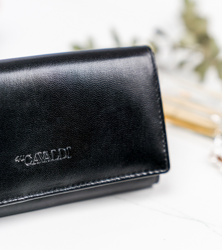 Podłużny portfel damski z bydlęcej skóry naturalnej, Cavaldi
