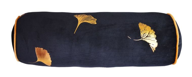 Poduszka wałek welurowy, czarny, 16-16-50 cm