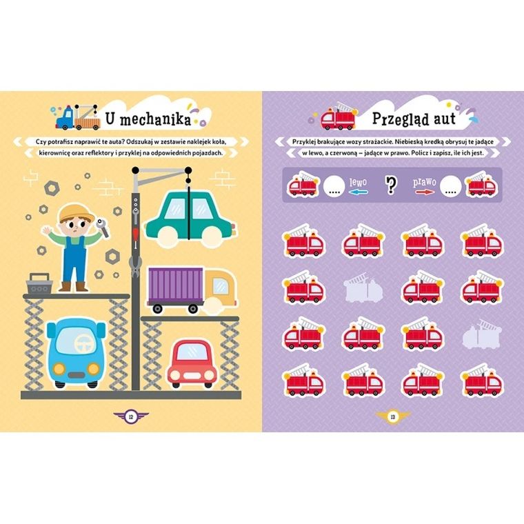 Pojazdy. Aktywizujące zadania z naklejkami 3D