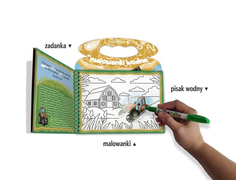 Pojazdy na wsi. Zadanka & malowanki wodne