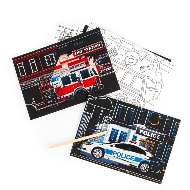 Pojazdy. Wydrapywanka z kolorowanką 2w1