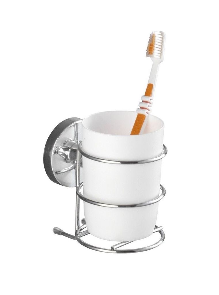 Pojemnik na szczoteczki do zębów, Milazzo Vacuum-Loc, stal chromowana