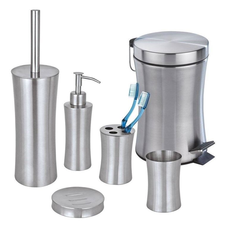 Pojemnik na szczotkę, Pieno + szczotka wc, stal nierdzewna