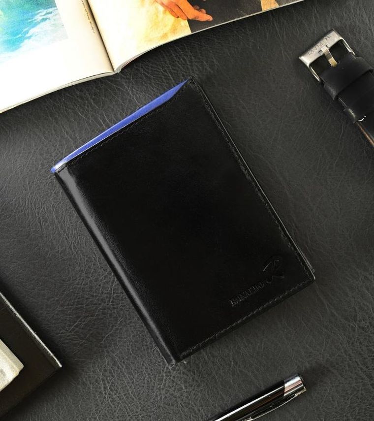 Pojemny, pionowy portfel męski z połyskującej skóry naturalnej, Ronaldo