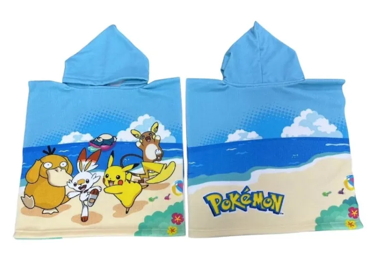 Pokemon, poncho, okrycie kąpielowe, 50-100 cm