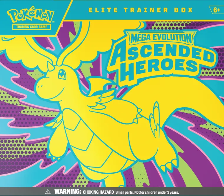 Pokemon TCG: Mega Evolution, Ascended Heroes, Elite Trainer Box, Dragonite, gra karciana