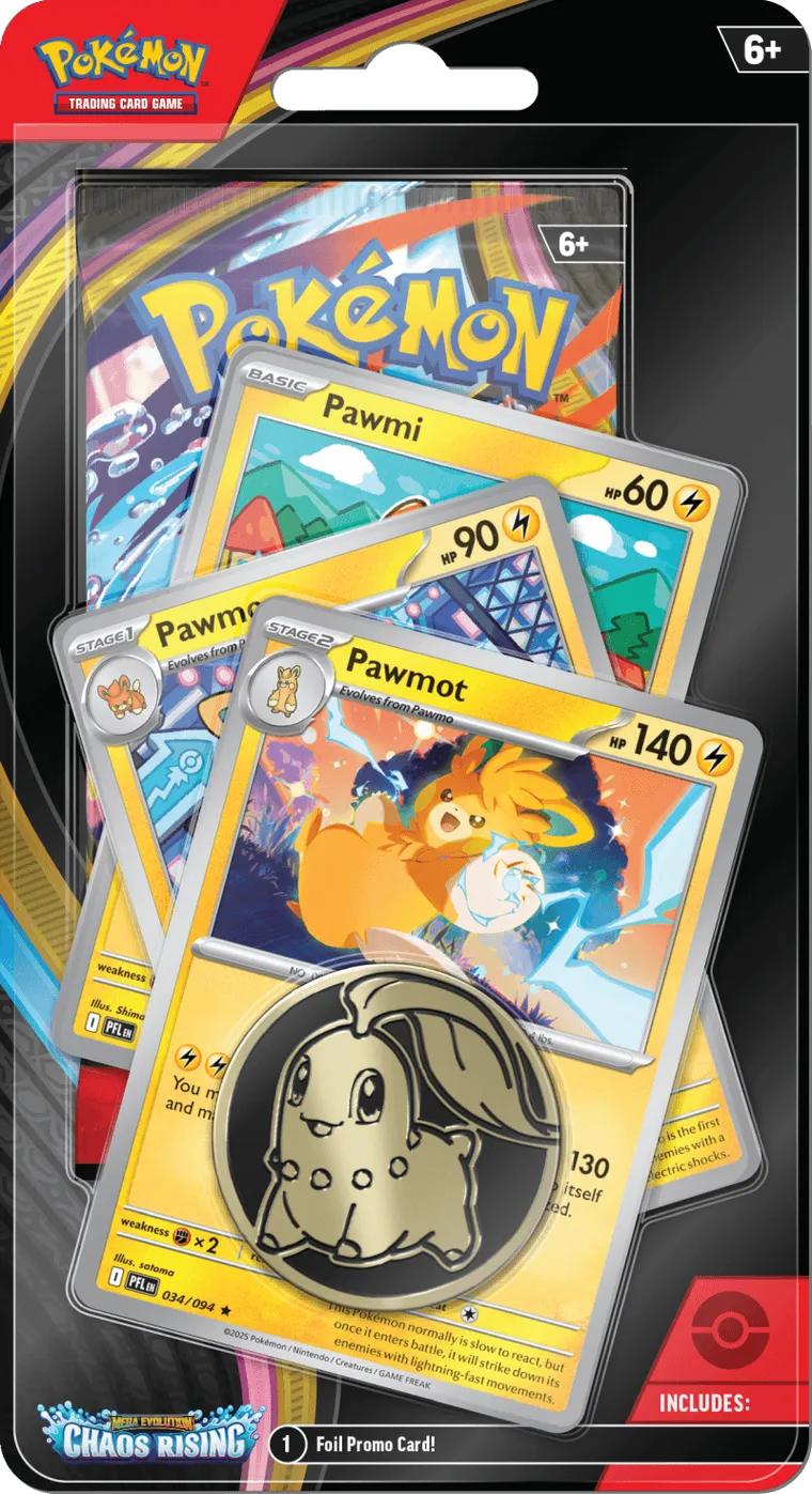 Pokemon TCG: Mega Evolution, Chaos Rising, Premium Checklane Blister, gra karciana, dodatek, 1 szt.