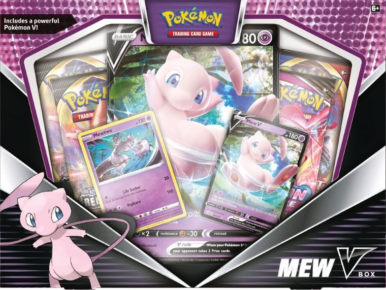Pokemon TCG: Mew V Box, karty