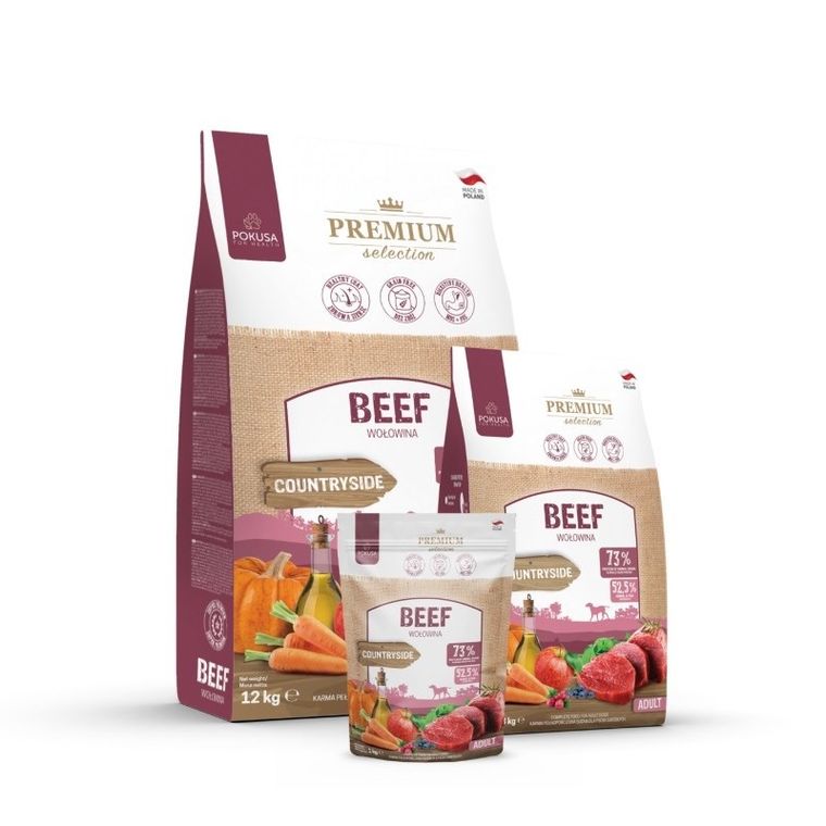 Pokusa, Premium Selection Beef Adult, sucha karma dla psa, wołowina, 3 kg