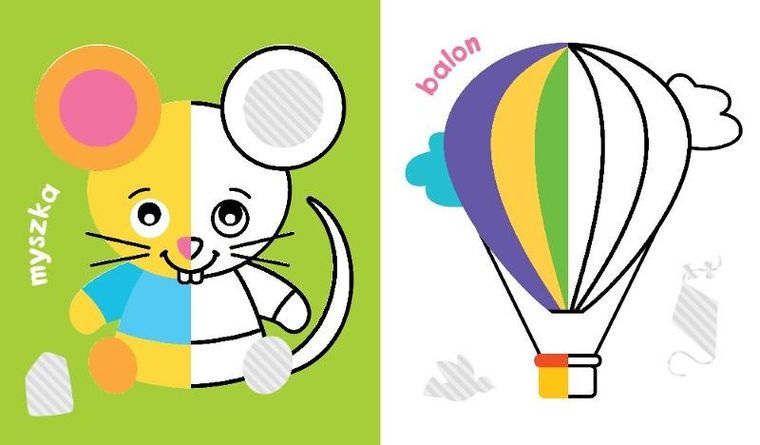 Pół i pół. Kolorowanka malucha z misiem