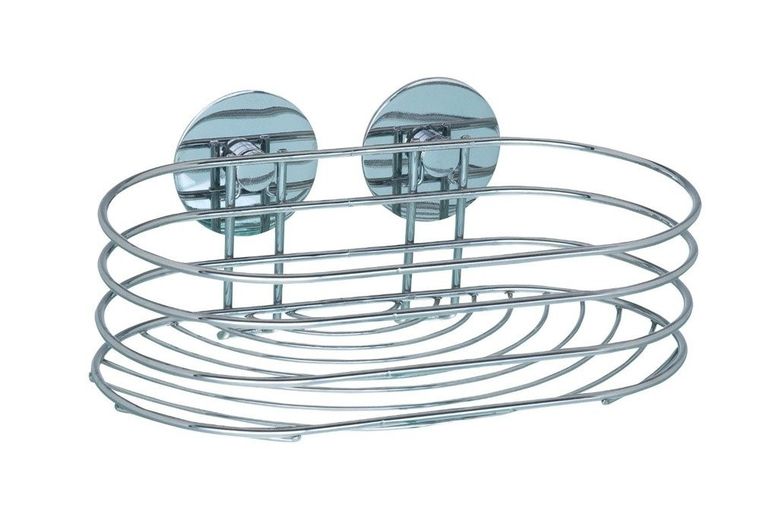 Półka łazienkowa, koszyk turbo-loc, stal chromowana