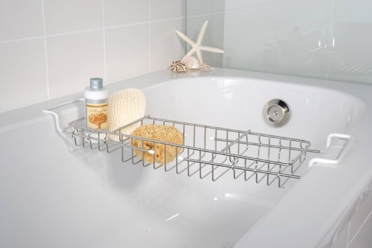 Półka łazienkowa na wannę, stal nierdzewna