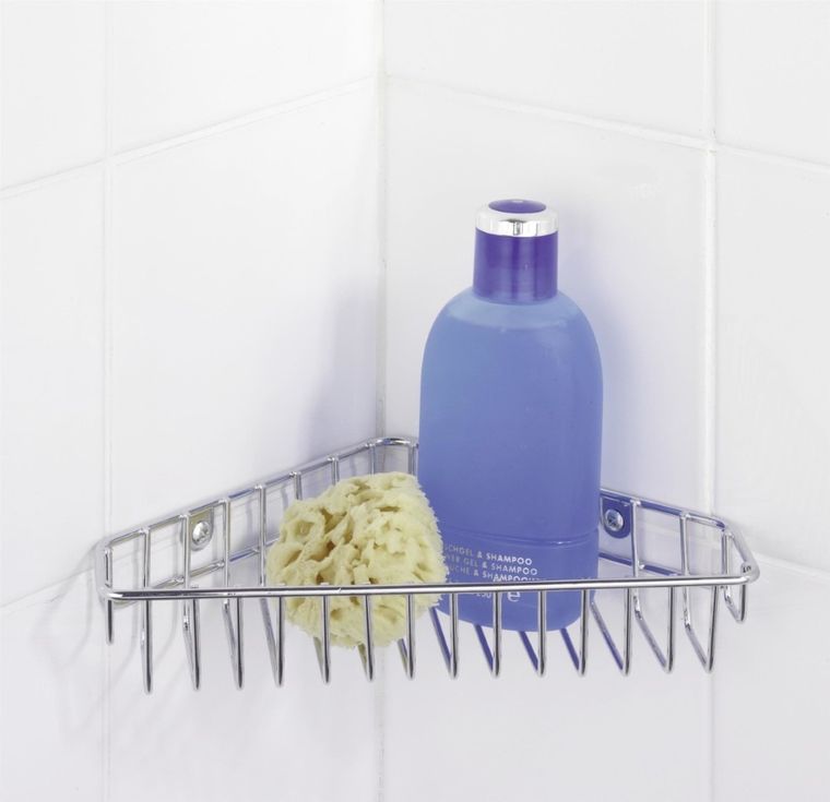 Półka łazienkowa, narożna, Ceres, srebrny