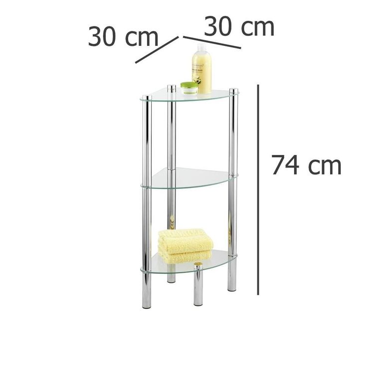 Półka łazienkowa narożna, Yego, 3 półki