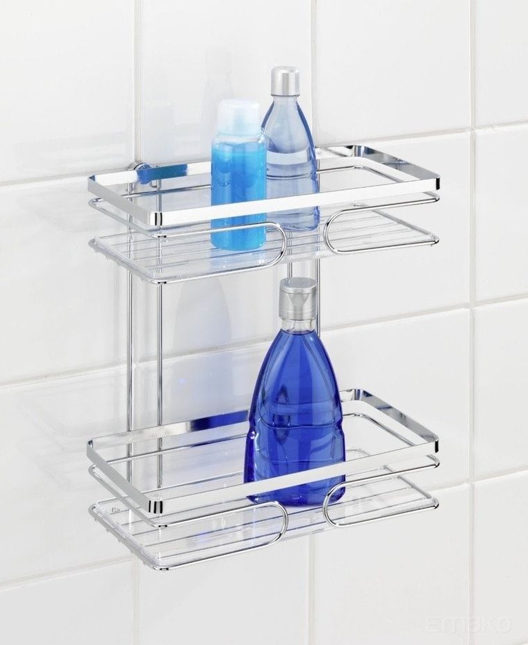 Półka łazienkowa pod prysznic, 2 poziomy, stal nierdzewna