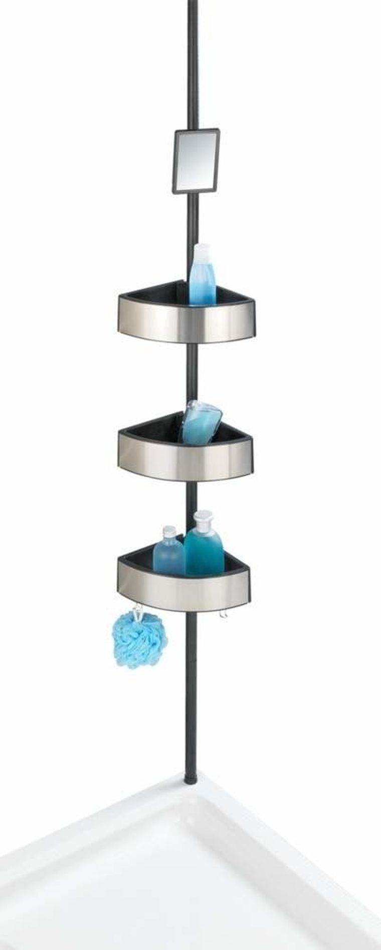 Półki prysznicowe narożne, premium big, czarne