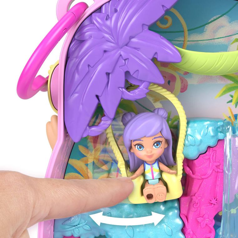 Polly Pocket, Ananasowa małpka, zestaw kompaktowy z laleczką i akcesoriami