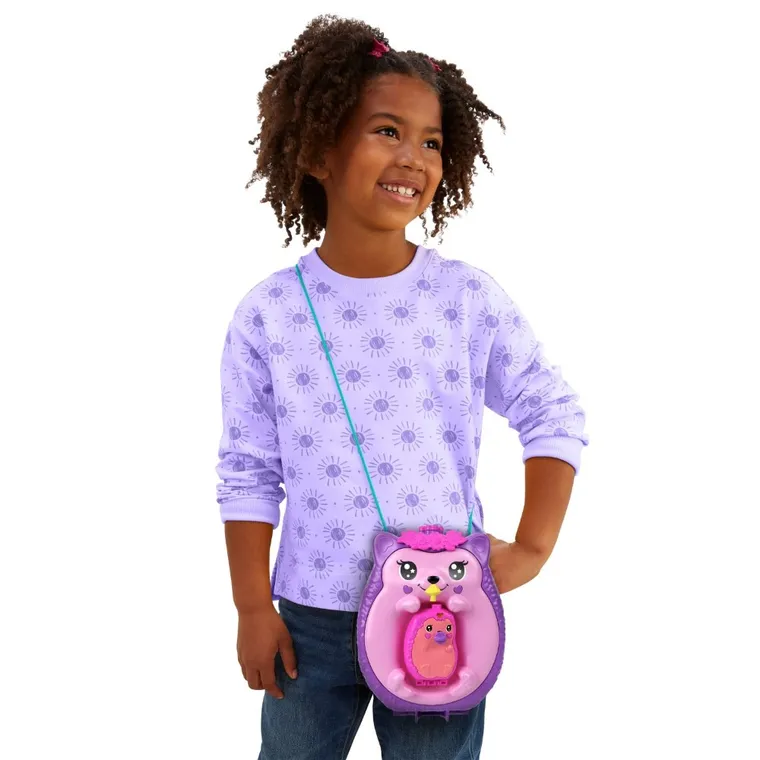 Polly Pocket, Kompaktowa torebka Rodzina Jeżyków, zestaw z figurkami i akcesoriami