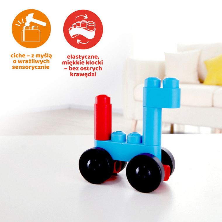 PolyM, Auta i Zwierzaki, klocki konstrukcyjne, 6 elementów