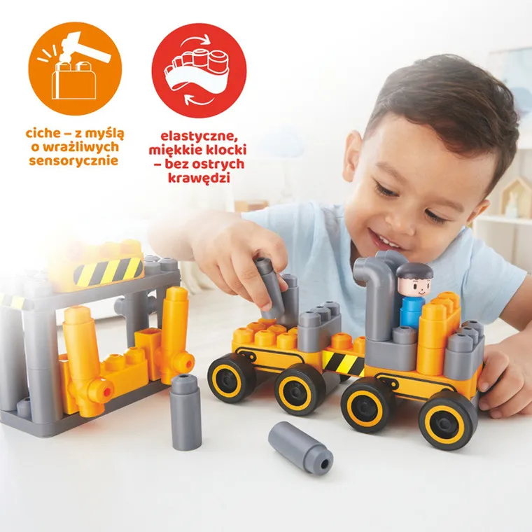 PolyM, Plac budowy, klocki konstrukcyjne, 43 elementów