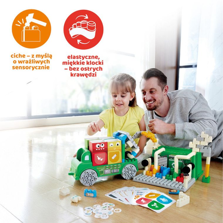 PolyM, Śmieciarka, klocki konstrukcyjne w aucie, 100 elementów