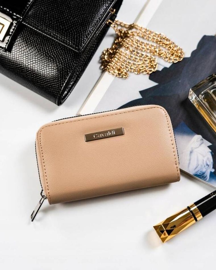 Portfel, beżowy, skóra ekologiczna, Cavaldi