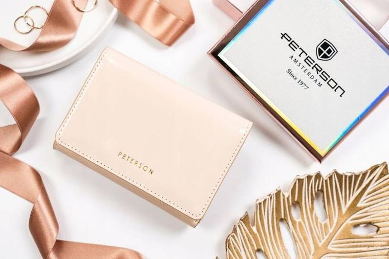 Portfel, beżowy, skóra ekologiczna, Peterson