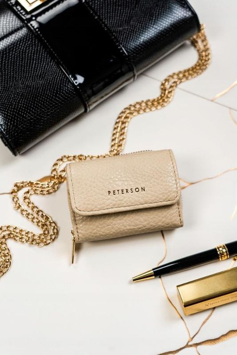 Portfel, beżowy, skóra ekologiczna, Peterson