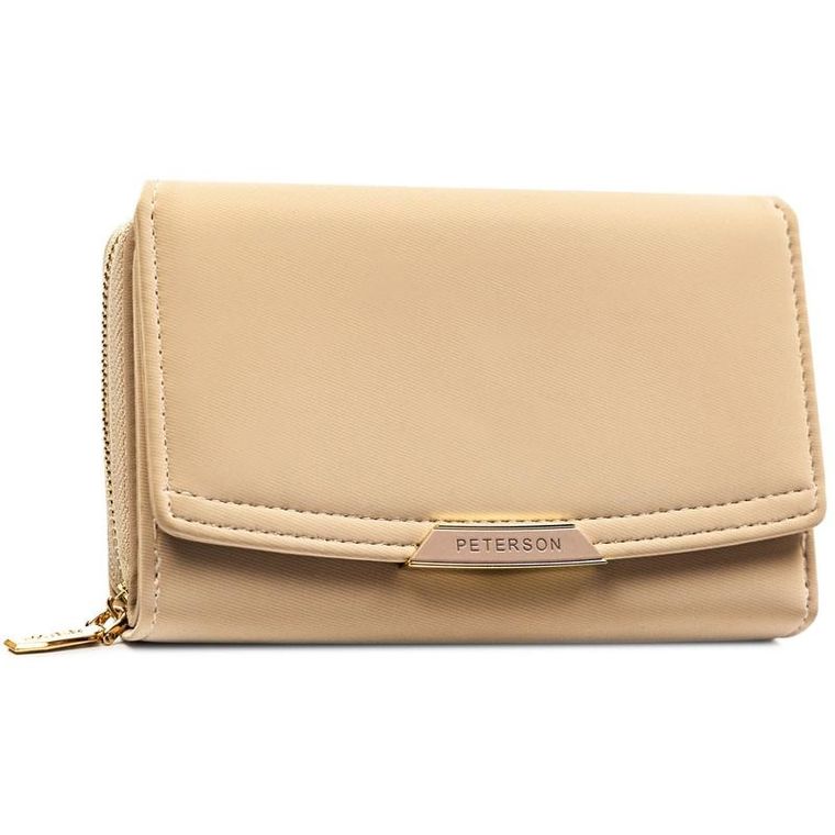 Portfel, beżowy, skóra ekologiczna, Peterson