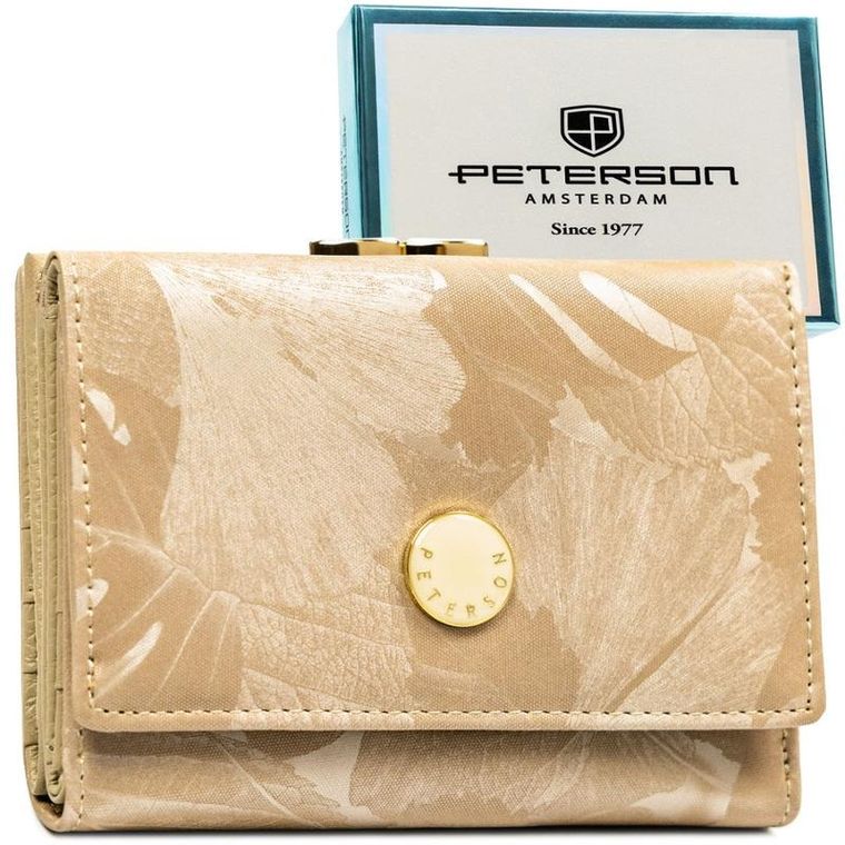 Portfel, beżowy, skóra ekologiczna, Peterson