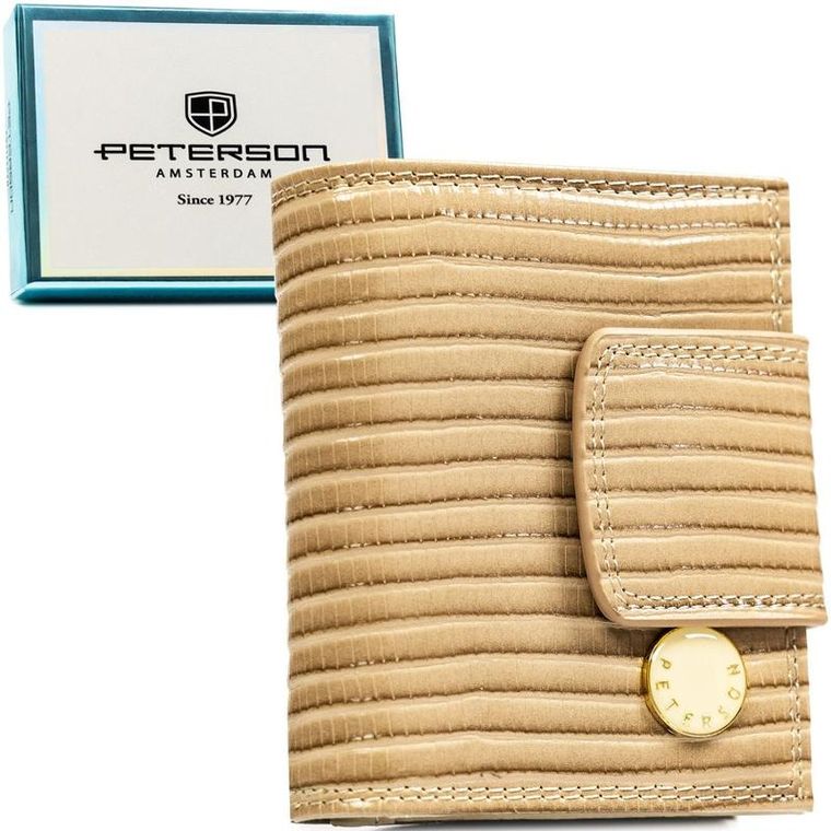 Portfel, beżowy, skóra ekologiczna, Peterson