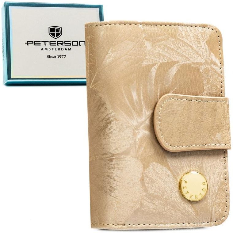Portfel, beżowy, skóra ekologiczna, Peterson