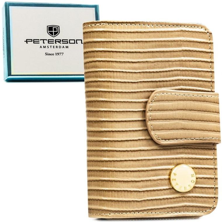 Portfel, beżowy, skóra ekologiczna, Peterson