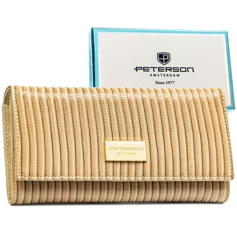 Portfel, beżowy, skóra ekologiczna, Peterson